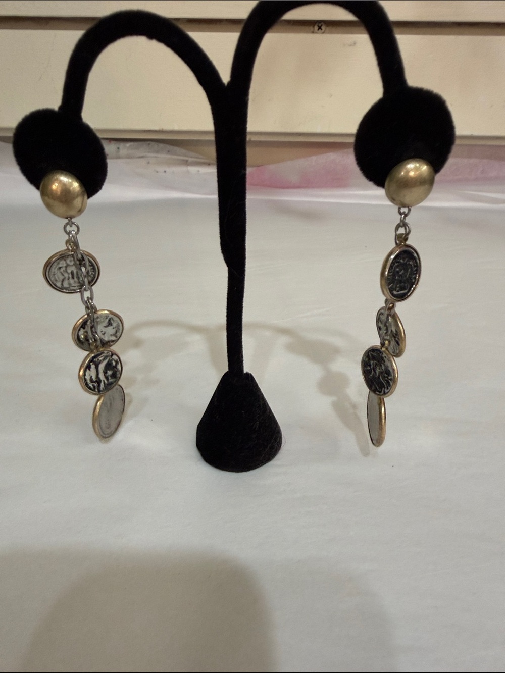 Free People Gold and Black Coin Drop Earrings
